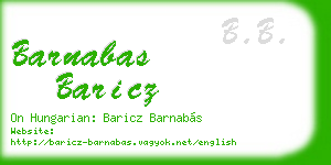 barnabas baricz business card